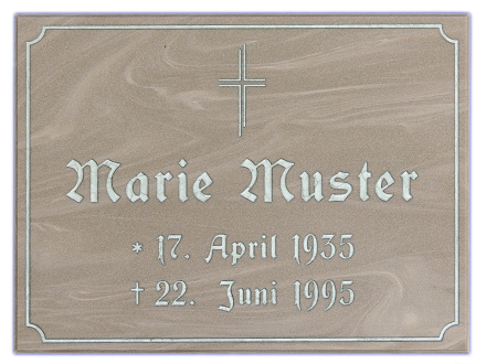 Trauer Schild tiefgraviert